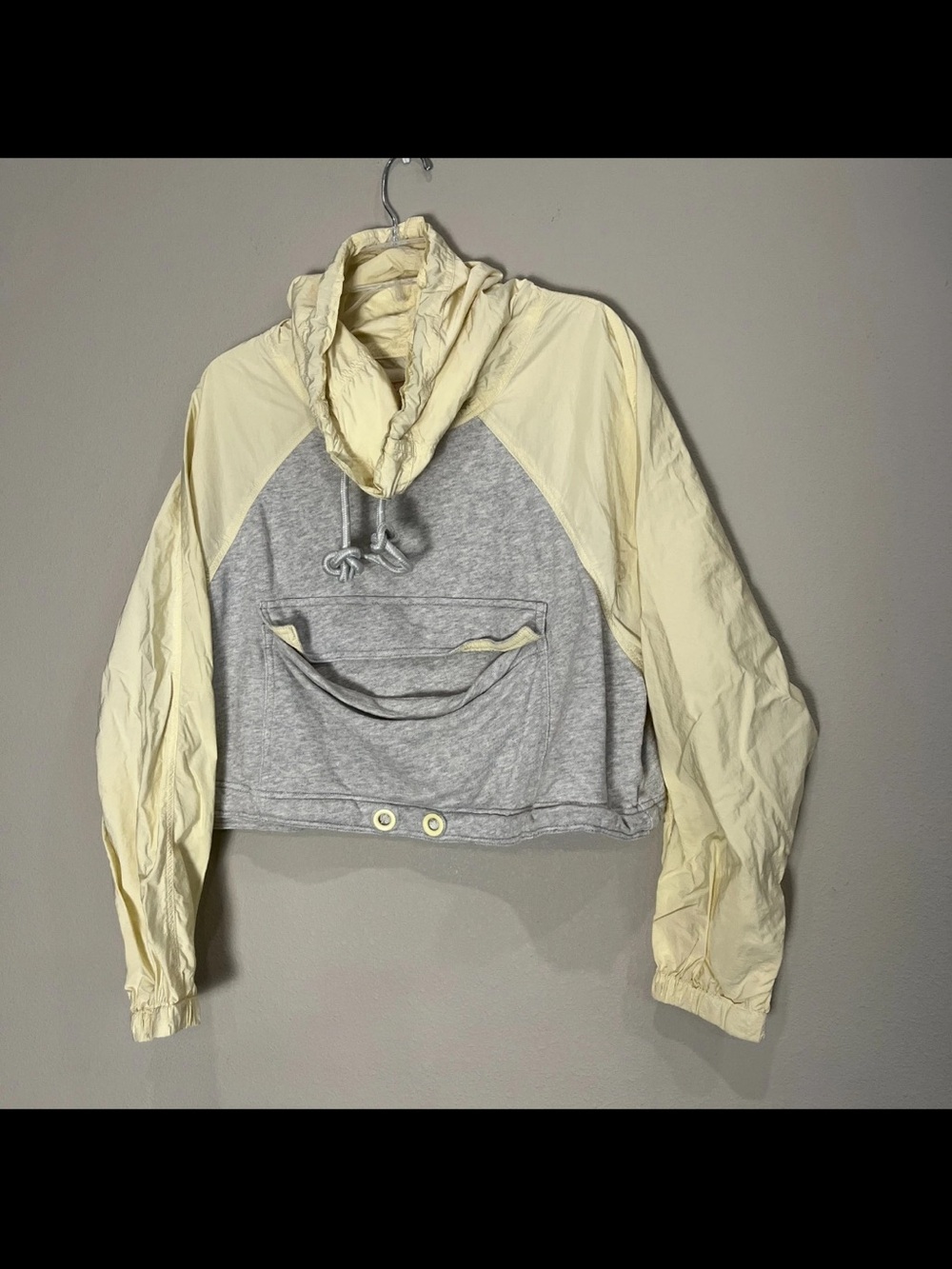 Free People We The Free Lafayette Windbreaker Pullover Sweatshirt sz S oversized